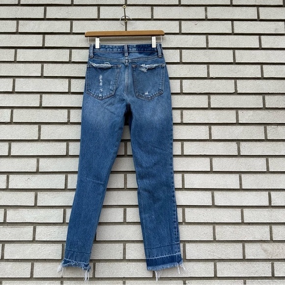 Abercrombie & Fitch A&F Annie High Rise Girlfriend Jeans Distressed - Picture 10 of 12